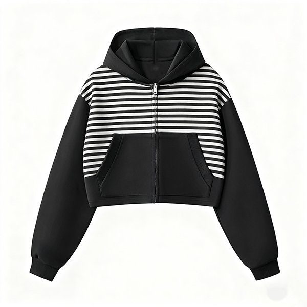 Women's Street Fashion Zip Hoodie - Pullover