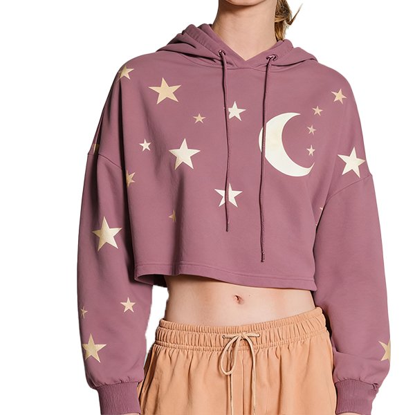 Women's Gym Running Hoodie - Long Sleeve Loose Casual Cropped Top