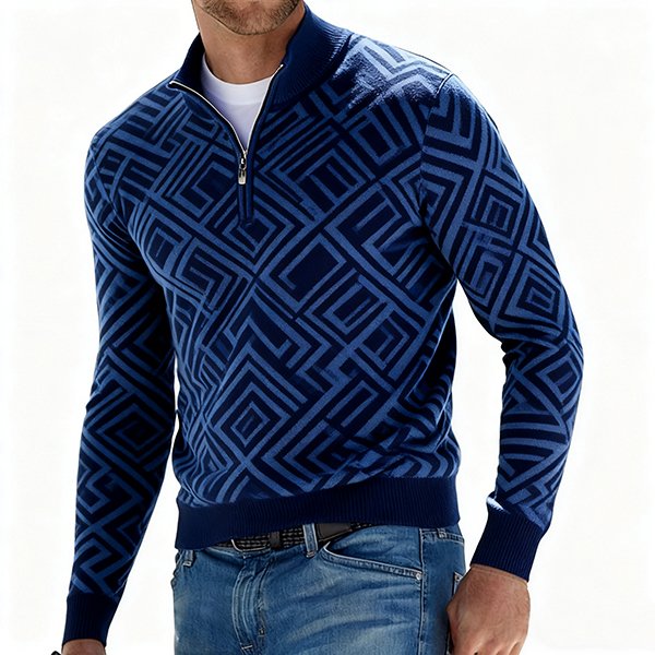 Men's New Retro 1/4 Zip - Slim-Fit Mock Neck Pullover