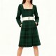 New 2025 Fall Euro-American Women's Dress - Wide Belt Patchwork
